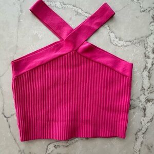 Debut Fuchsia Ribbed Tank Top